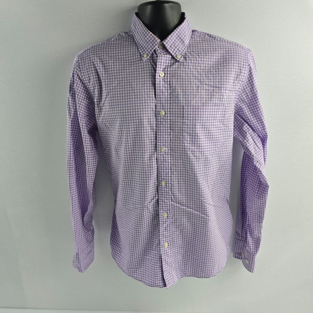 Chalres Tyrwhitt dress shirt button down M plaid purple 6785